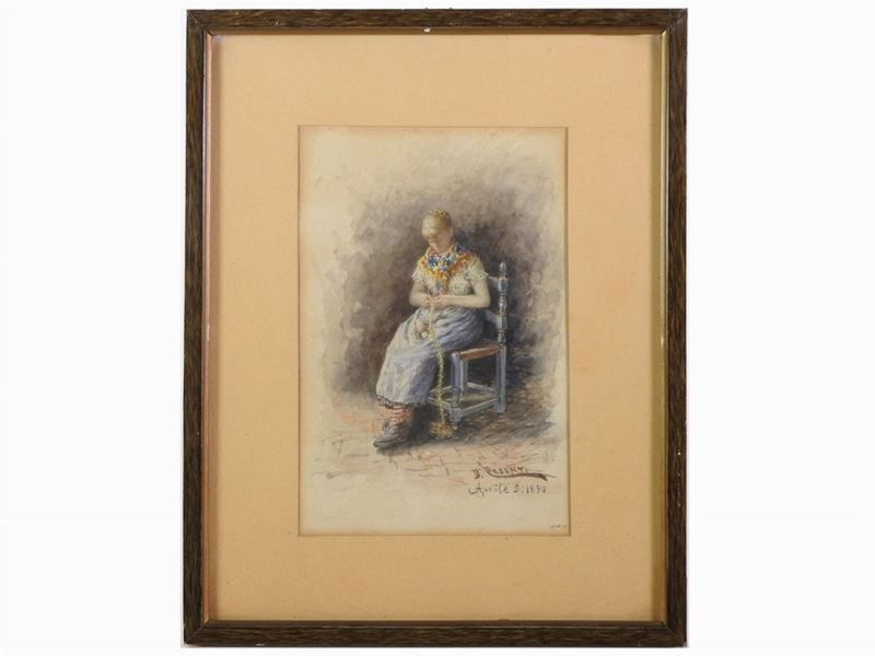 Domenico Pesenti - Donna che Cuce