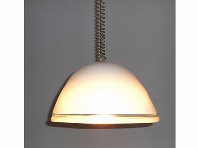 Lampada da Soffitto in Vetro Soffiato Lattimo di Murano