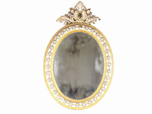 A lacquered wood and pastiglia mirror  (end of 19th century)  - Auction Furniture and Old Master Paintings - Maison Bibelot - Casa d'Aste Firenze - Milano