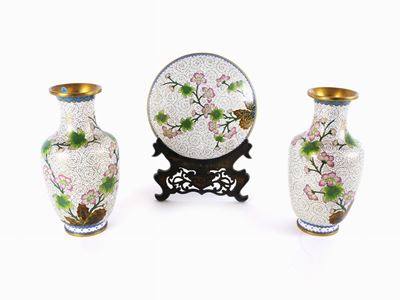 Trittico in Smalto Cloisonnè