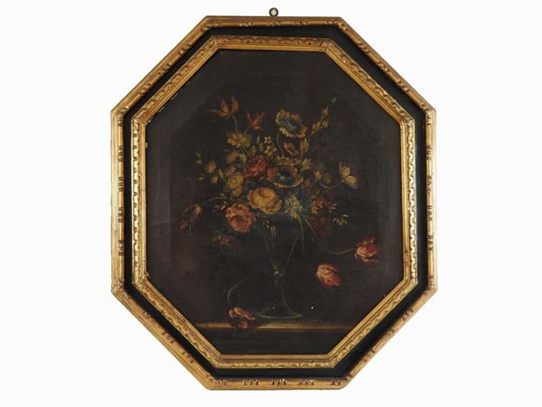 Scuola lombarda del XIX secolo - Still lifes with flowers