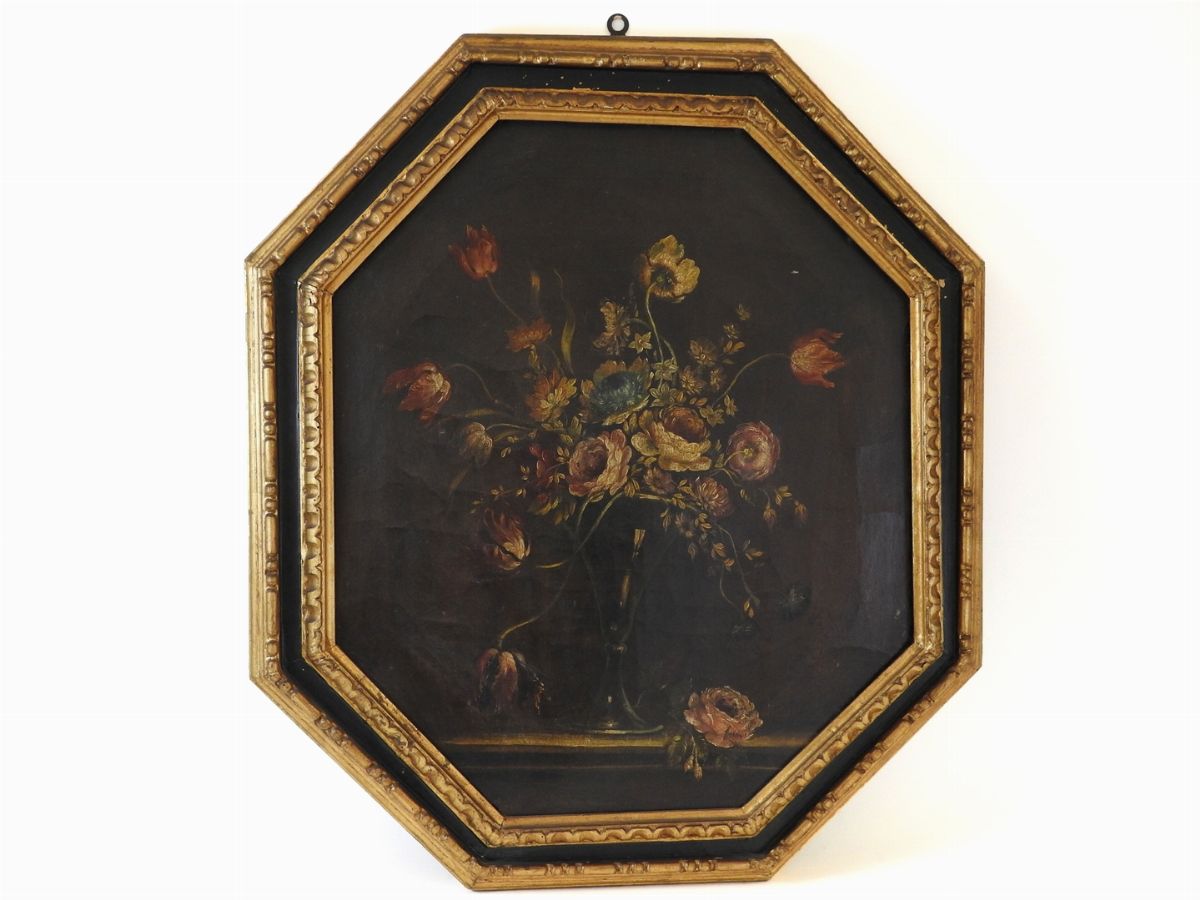 Scuola Lombarda del XIX Secolo - Nature Morte con Fiori