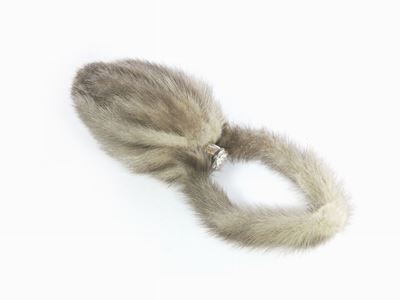 Mini Bag in Code di Visone Grigio Perla