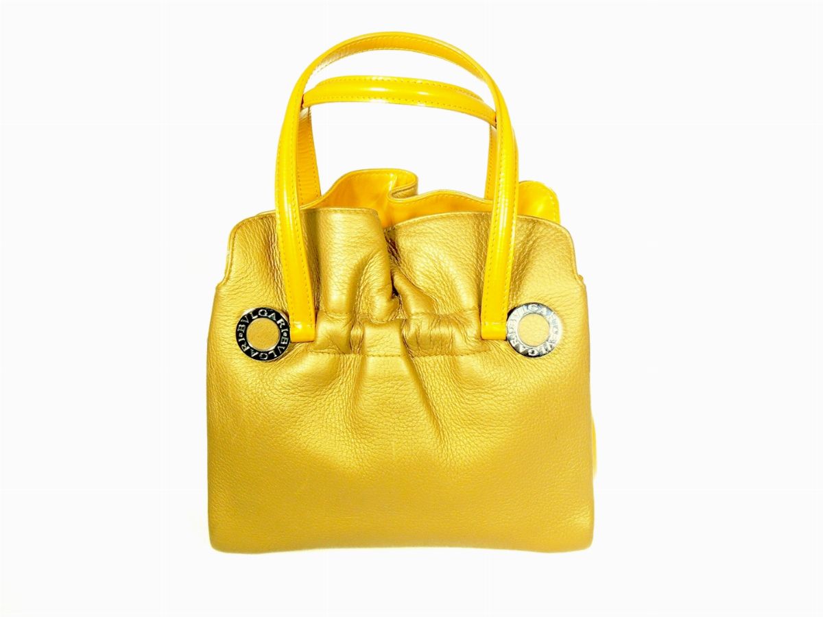 Mini Bag a Mano Bulgari in Pelle Matt Color Oro