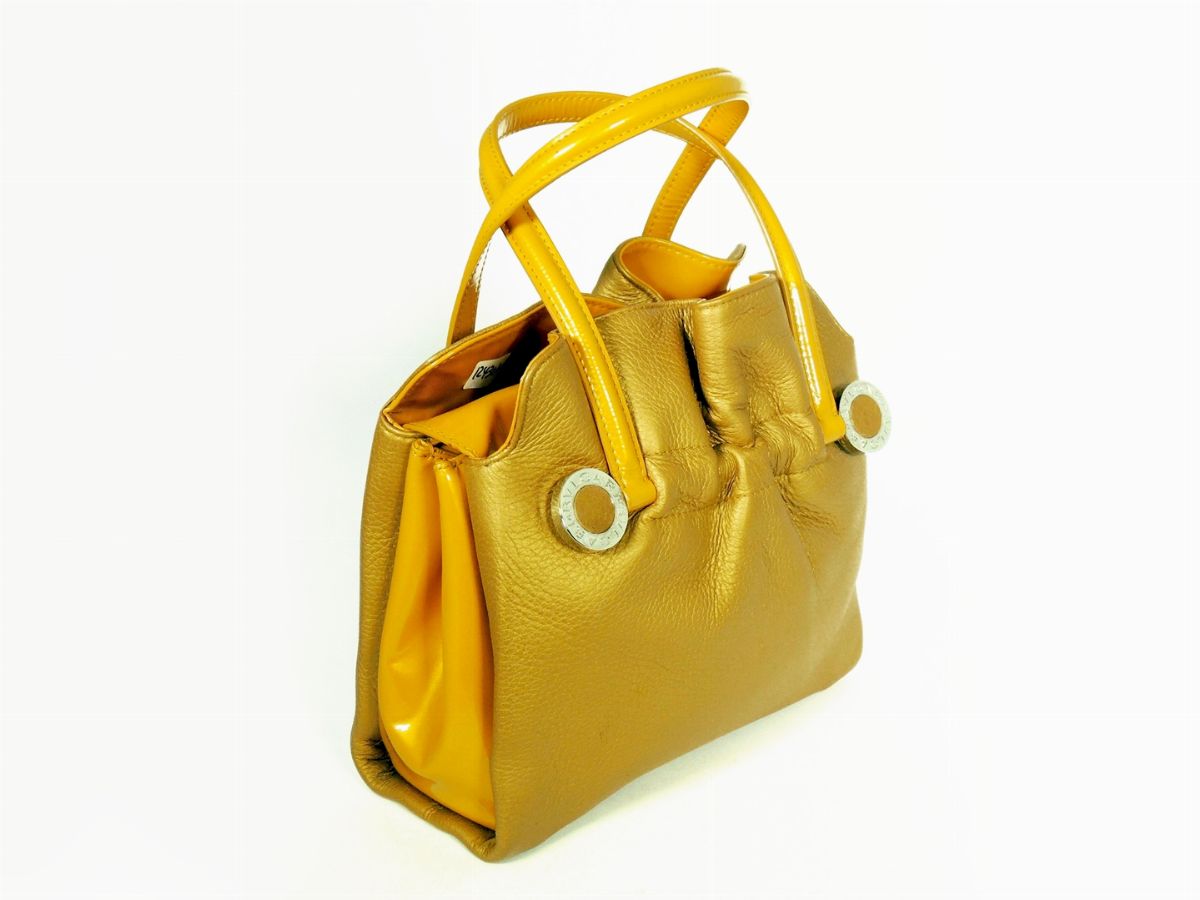 Mini Bag a Mano Bulgari in Pelle Matt Color Oro