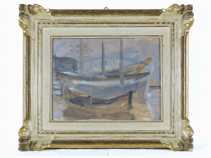 Mario Marcucci - Paesaggio con Barche