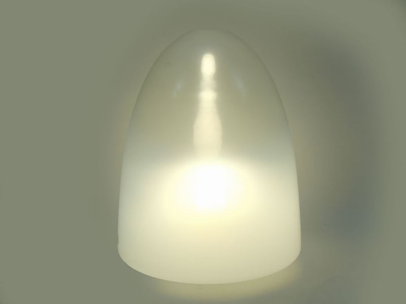 Lume da Tavolo Leucos Murano in Vetro Opalino Bianco Sfumato
