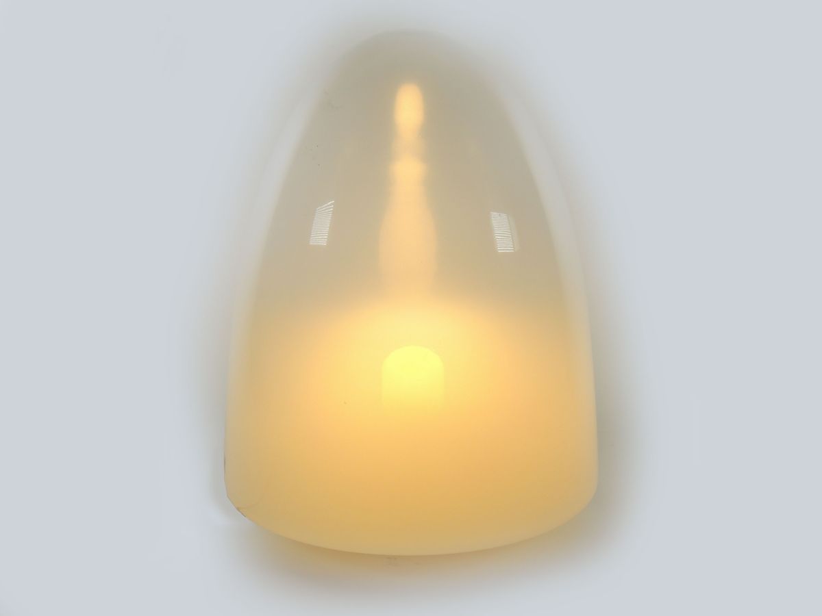 Lume da Tavolo Leucos Murano in Vetro Opalino Bianco Sfumato