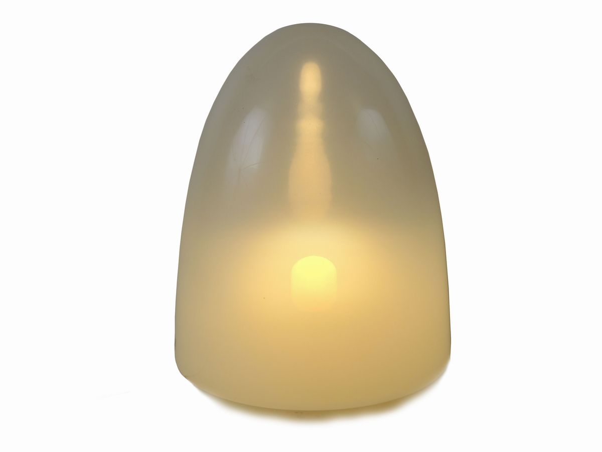 Lume da Tavolo Leucos Murano in Vetro Opalino Bianco Sfumato