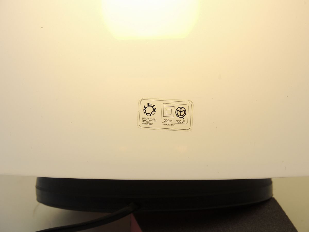 Lume da Tavolo Leucos Murano in Vetro Opalino Bianco Sfumato