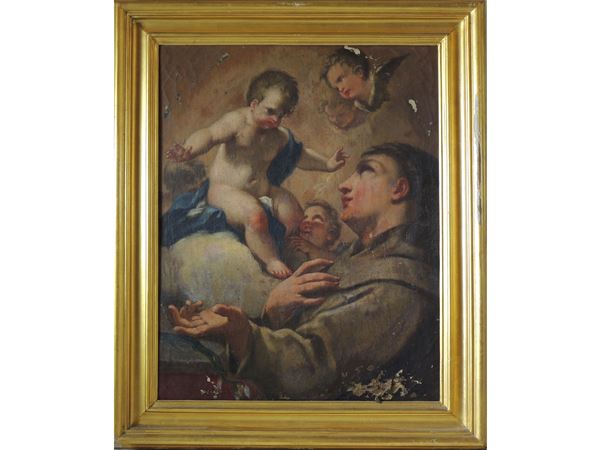 Scuola veneta del XVIII secolo - The Apparition of Jesus to Saint Anthony of Padua