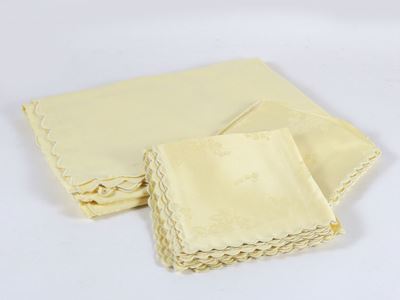 Tovaglia in Cotone Damascato Giallo Chiaro