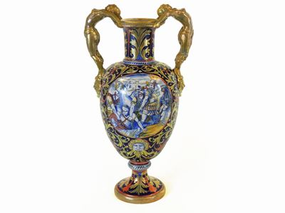 Grande Vaso in Terracotta Gualdo Tadino Smaltata a Lustro