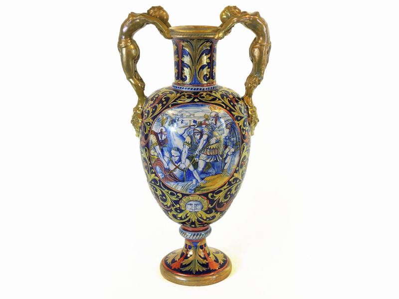 Grande Vaso in Terracotta Gualdo Tadino Smaltata a Lustro