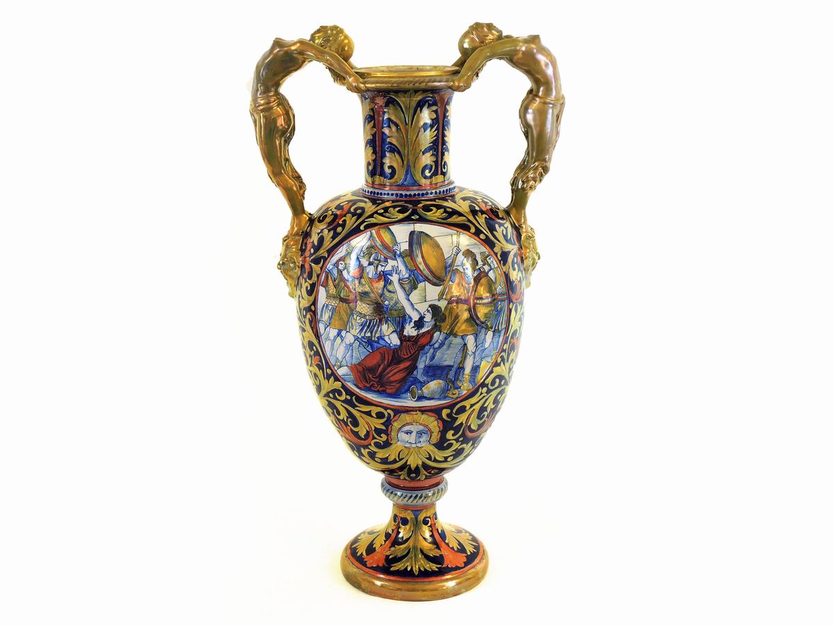 Grande Vaso in Terracotta Gualdo Tadino Smaltata a Lustro