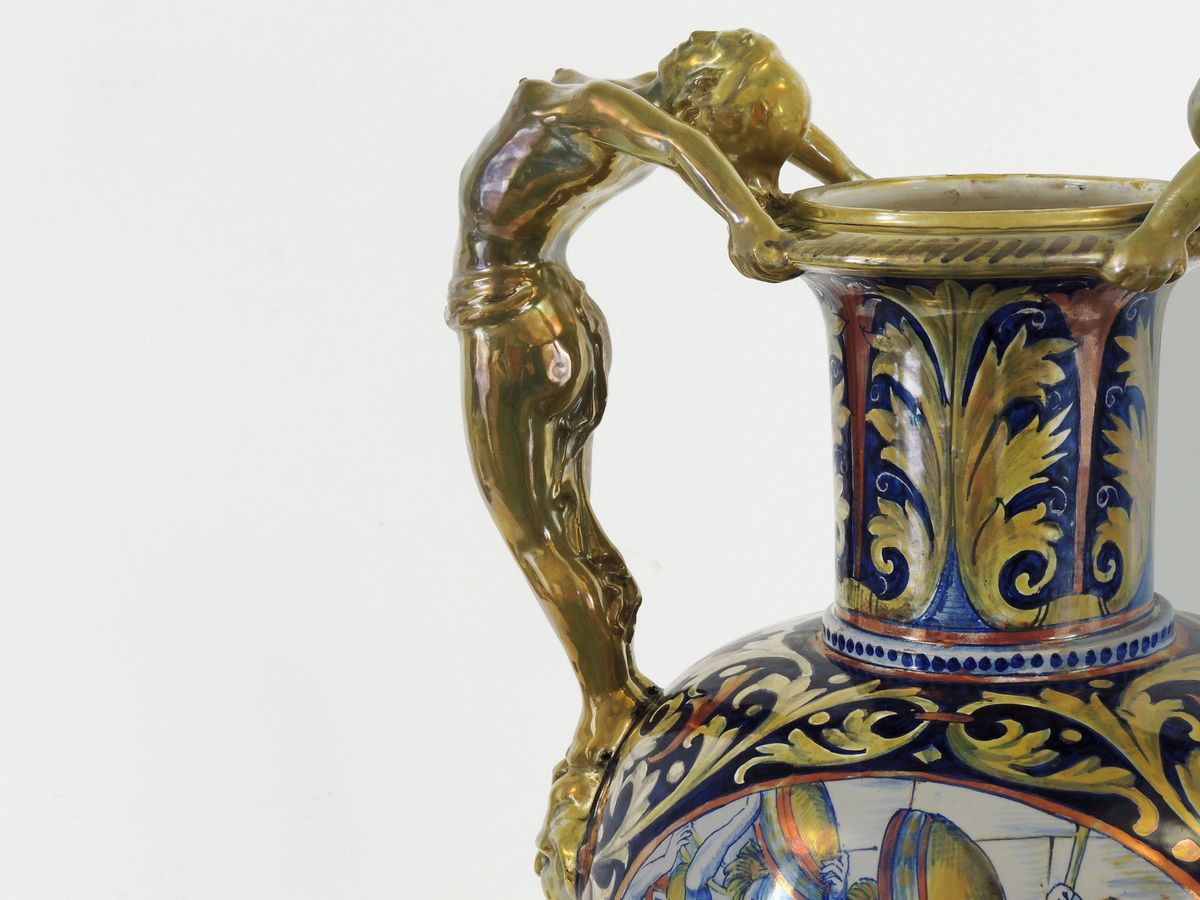Grande Vaso in Terracotta Gualdo Tadino Smaltata a Lustro