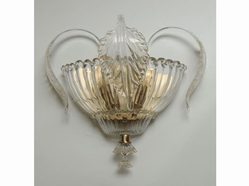 Coppia di Appliques in Vetro Soffitao di Murano, la Murrina