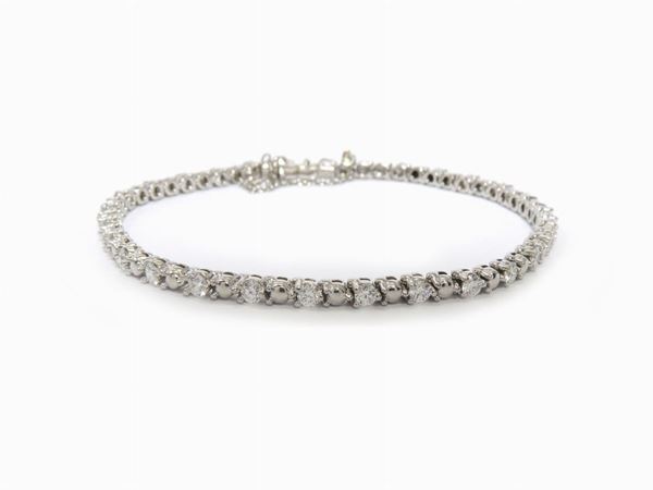 Platinum Tiffany & Co. tennis bracelet with diamonds  (Usa, Eighties)  - Auction Jewels - Maison Bibelot - Casa d'Aste Firenze - Milano