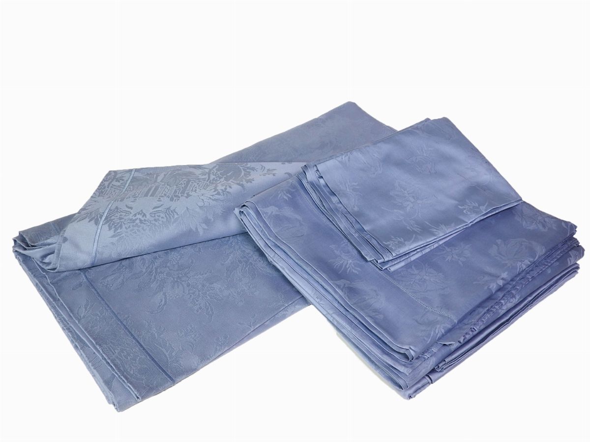 Set per Letto Matrimoniale in Cotone Damascato Color Carta da Zucchero