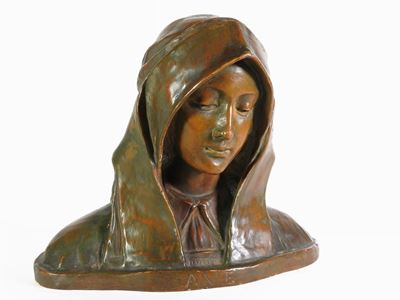 Busto in Terracotta Patinata a Bronzo, Manifattura di Signa
