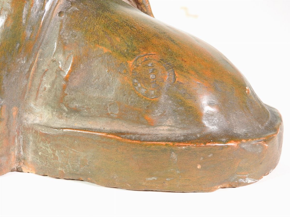 Busto in Terracotta Patinata a Bronzo, Manifattura di Signa