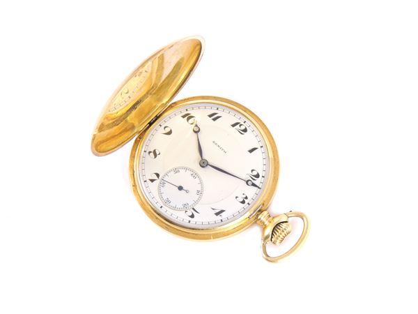 Orologio da tasca per uomo Zenith in oro giallo con catena in oro giallo 585/1000 e coltellino