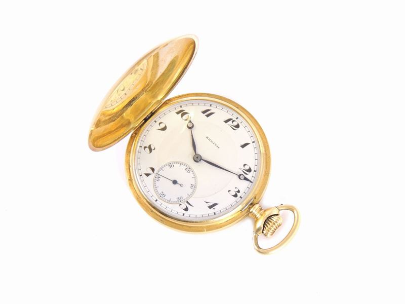 Orologio da Tasca per Uomo Zenith in Oro Giallo con Catena in Oro Giallo 585/1000 e Coltellino