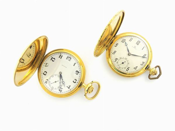 Two yellow gold Zenith and Election pocket watches