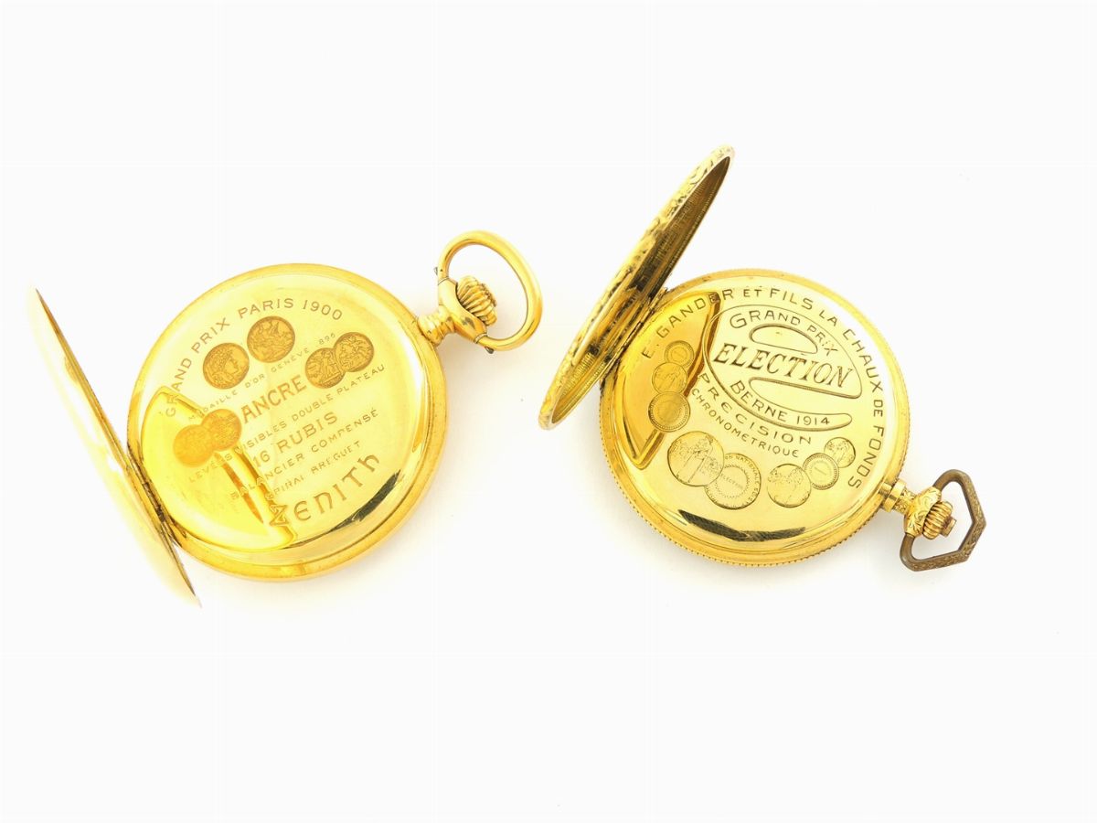 Due Orologi da Tasca Zenith e Election in Oro Giallo