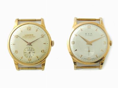 Due Orologi da Polso per Uomo Lanco e Exa in Oro Giallo