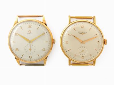 Due Orologi da Polso per Uomo Omega e Longines in Oro Giallo