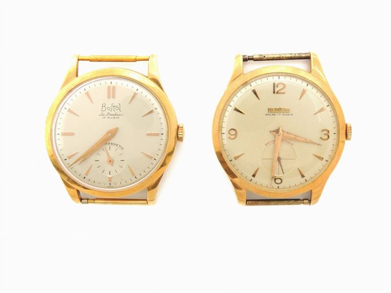Due Orologi da Polso per Uomo Bostol e Herodia in Oro Giallo