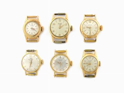 Sei Orologi da Polso per Donna Irosp, Fulton, Hadler, Valsuza, lo Herma, Pryngeps in Oro Giallo