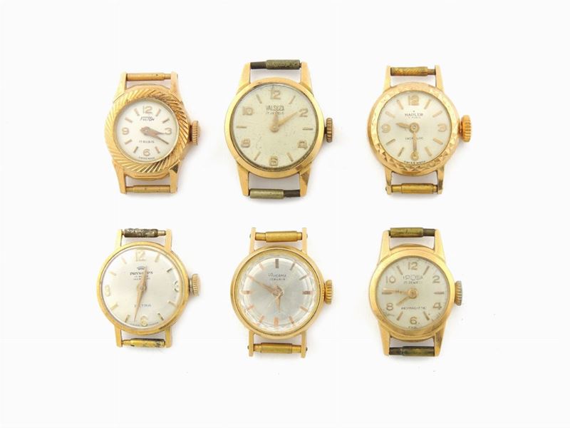 Sei Orologi da Polso per Donna Irosp, Fulton, Hadler, Valsuza, lo Herma, Pryngeps in Oro Giallo