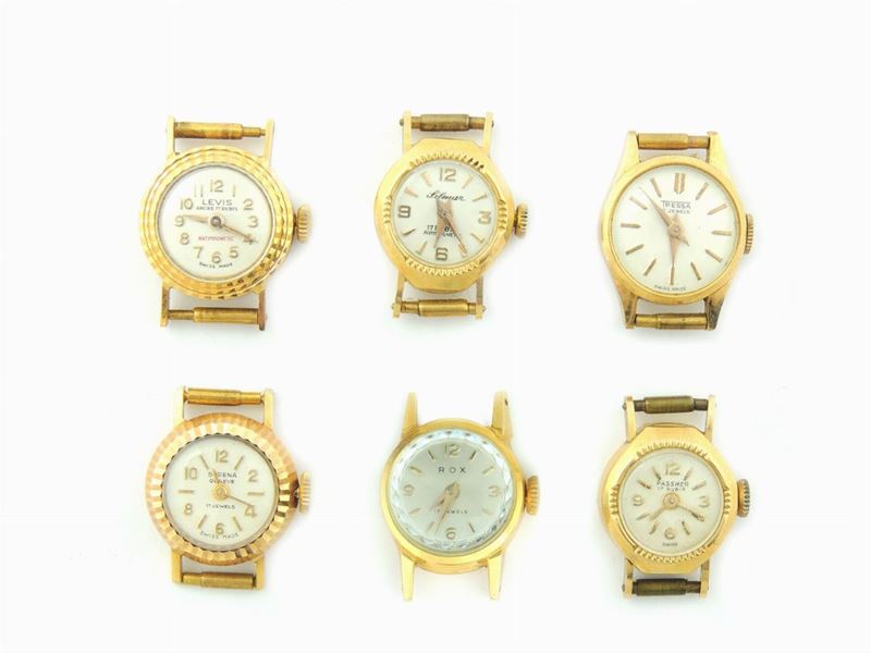 Sei Orologi da Polso per Donna Passher, Silmar, Levis, Surera, Rox e Tressa in Oro Giallo