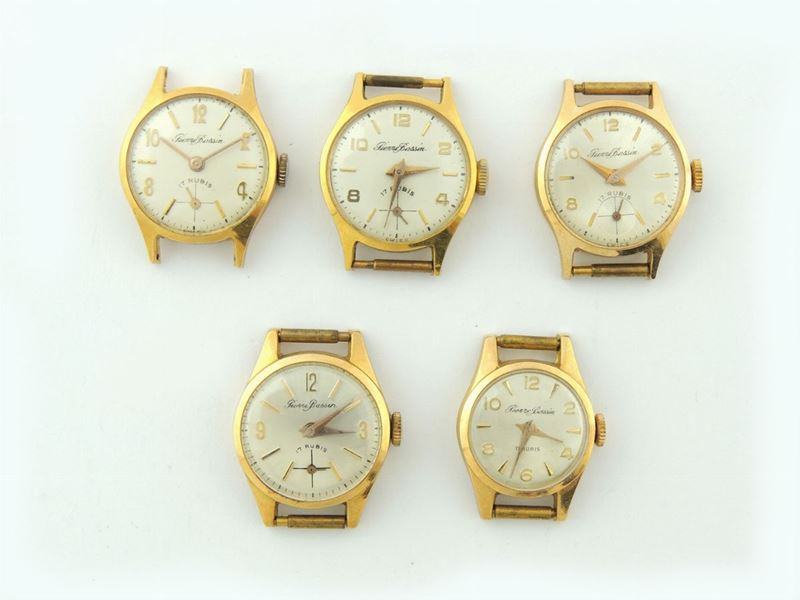 Cinque Orologi da Polso per Donna Pierre Bassin in Oro Giallo