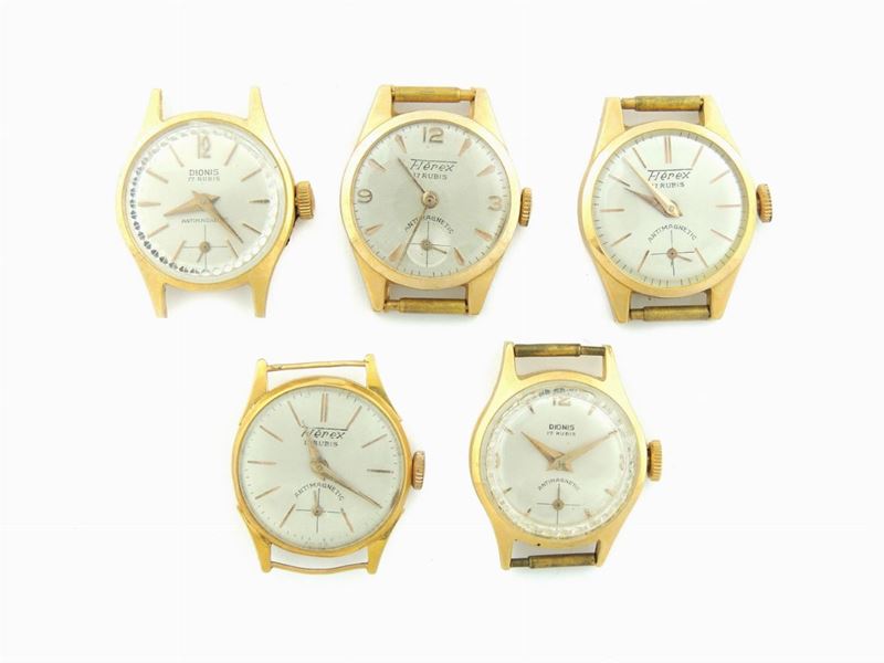 Cinque Orologi da Polso per Donna Herex e Dionis in Oro Giallo