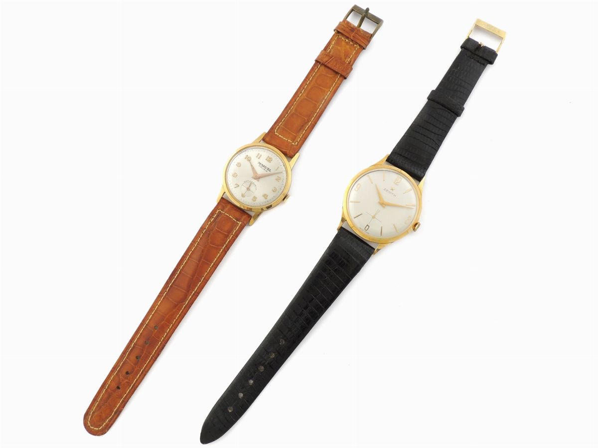 Due Orologi da Polso per Uomo Zenith e Marvel in Oro Giallo