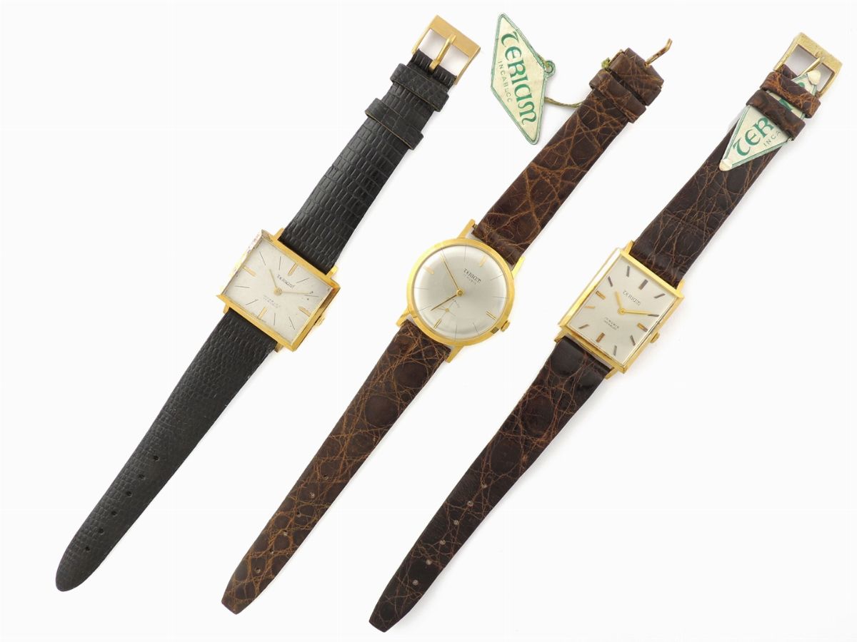Tre Orologi da Polso per Uomo Teriam in Oro Giallo
