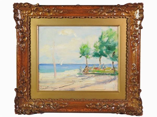 Raul Viviani : Il mare a Chiavari  ((1883-1965))  - Auction Furniture, Paintings and Curiosities from Private Collections - Maison Bibelot - Casa d'Aste Firenze - Milano