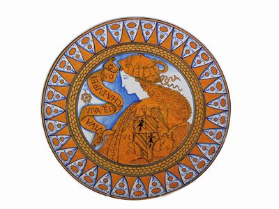 Piatto da Parata in Terracotta Smaltata di Faenza