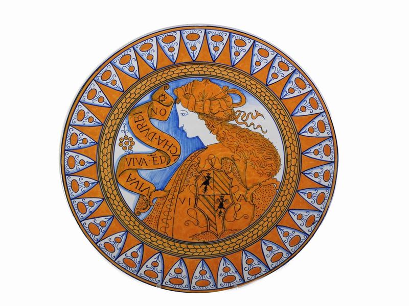 Piatto da Parata in Terracotta Smaltata di Faenza
