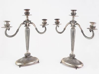 Coppia di Candelabri in Argento