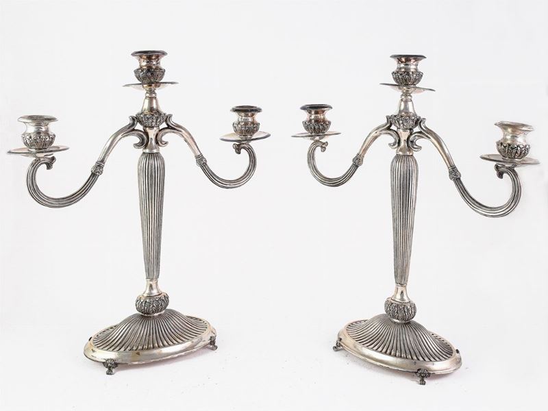 Coppia di Candelabri in Argento