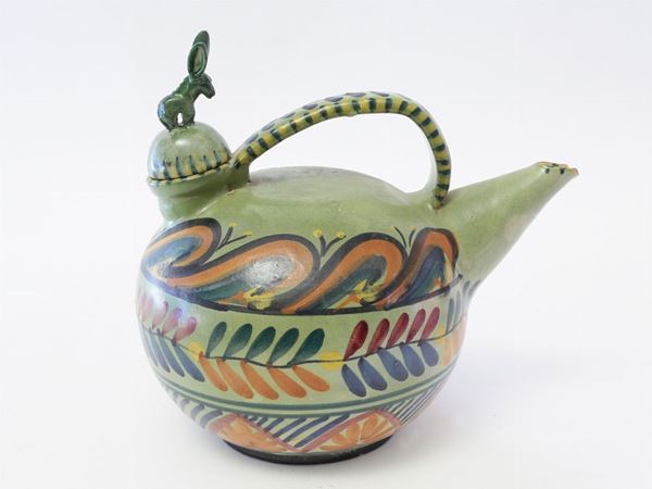 A Vietri glazed terracotta pitcher