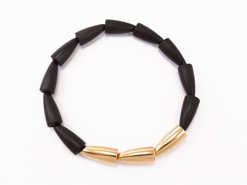 Collana "calla" di Vhernier in Oro Giallo ed Ebano