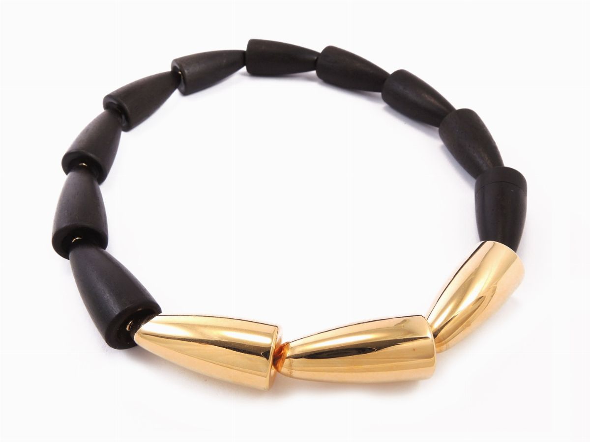 Collana "calla" di Vhernier in Oro Giallo ed Ebano