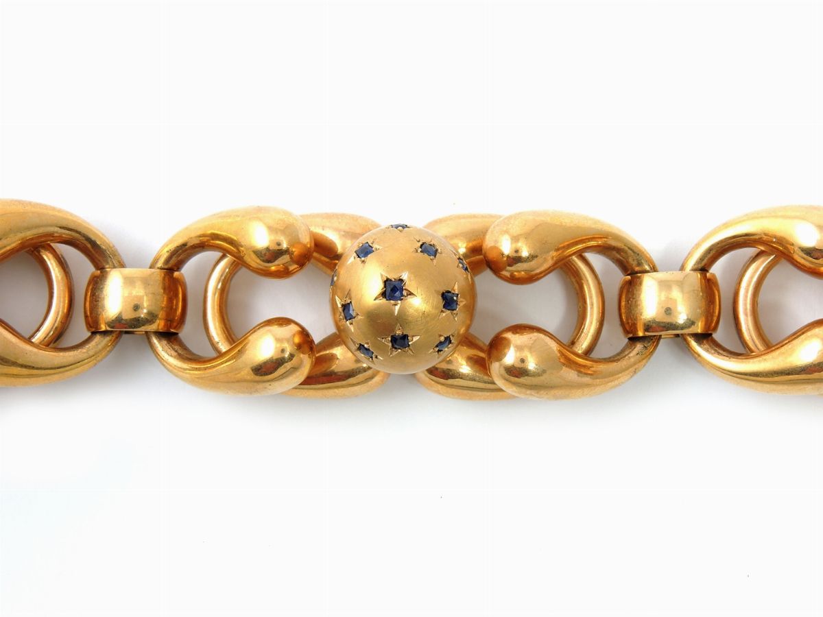 Bracciale in Oro Giallo con Zaffiri