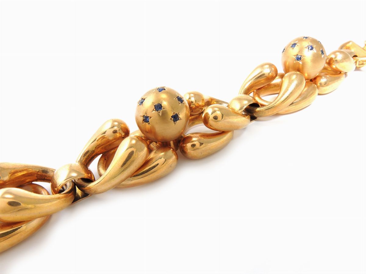 Bracciale in Oro Giallo con Zaffiri