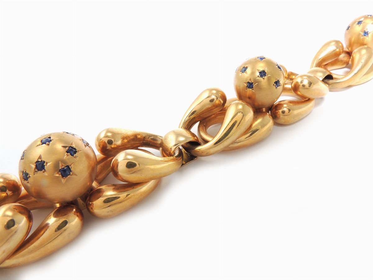 Bracciale in Oro Giallo con Zaffiri